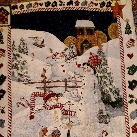 Christmas Throw with Snowmen it is 60×48 and in Excellent Condition! - Picture 1 of 5